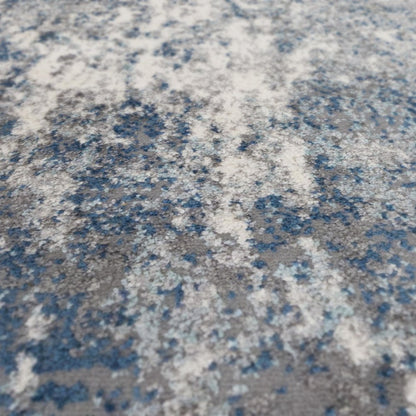 9' X 12' Gray And Light Blue Abstract Area Rug