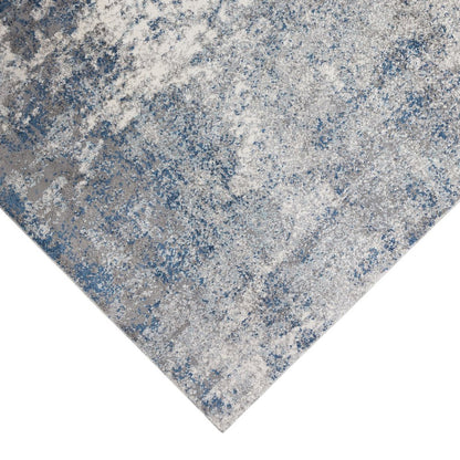 9' X 12' Gray And Light Blue Abstract Area Rug
