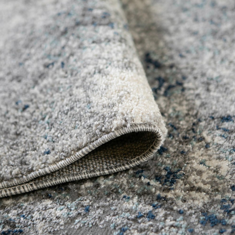 9' X 12' Gray And Light Blue Abstract Area Rug