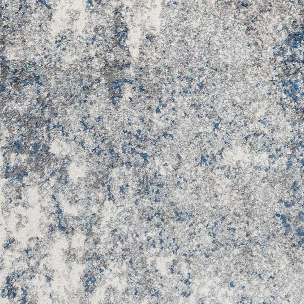 9' X 12' Gray And Light Blue Abstract Area Rug
