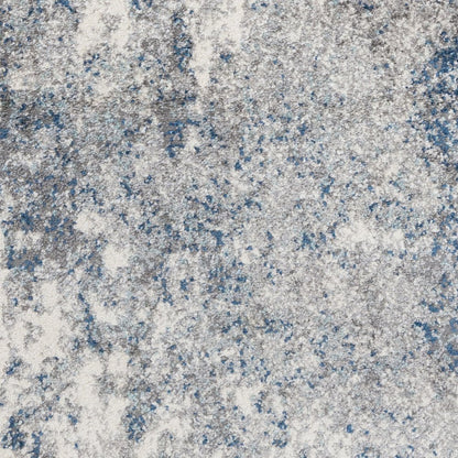 9' X 12' Gray And Light Blue Abstract Area Rug