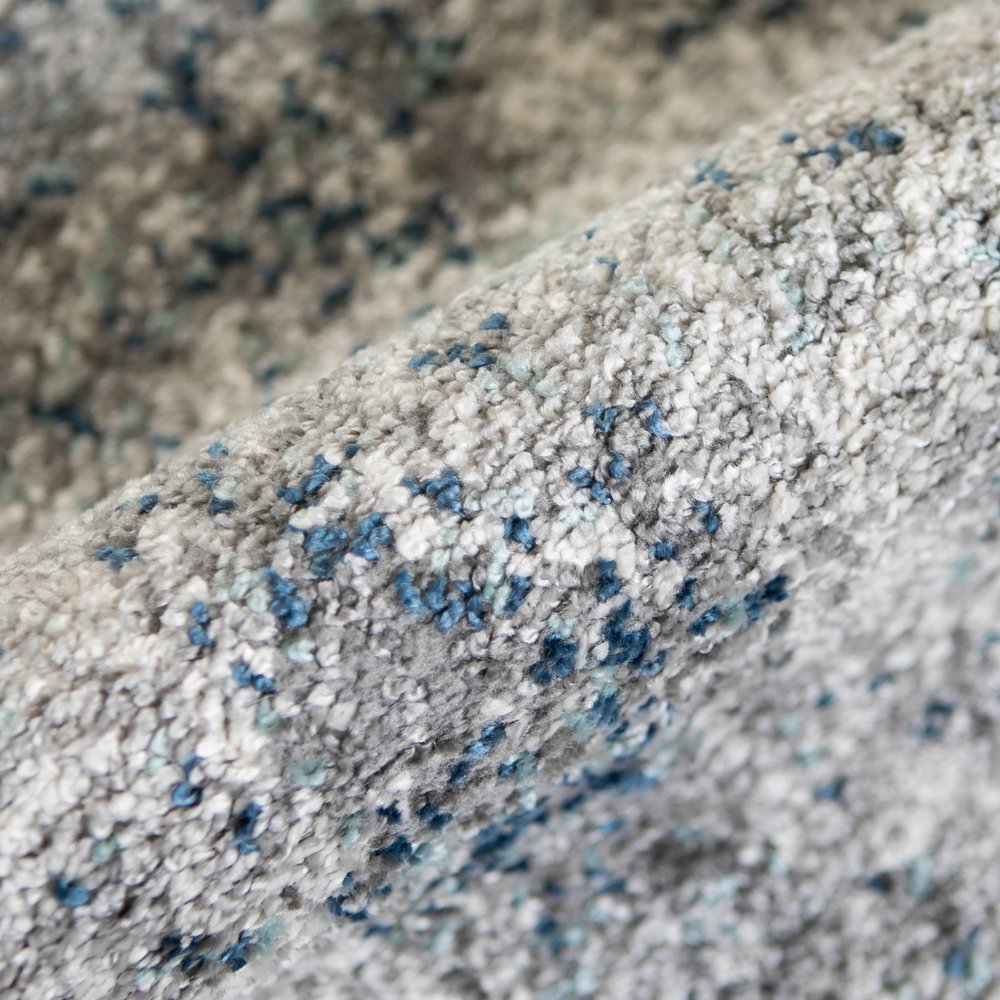 9' X 12' Gray And Light Blue Abstract Area Rug