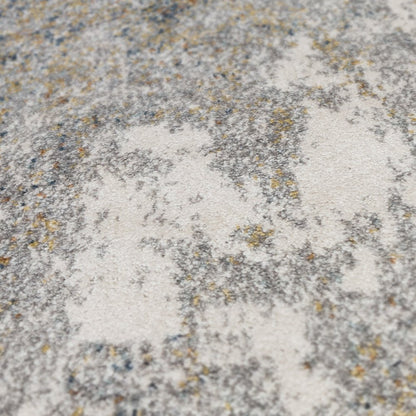 9' X 12' Ivory Blue And Yellow Abstract Area Rug