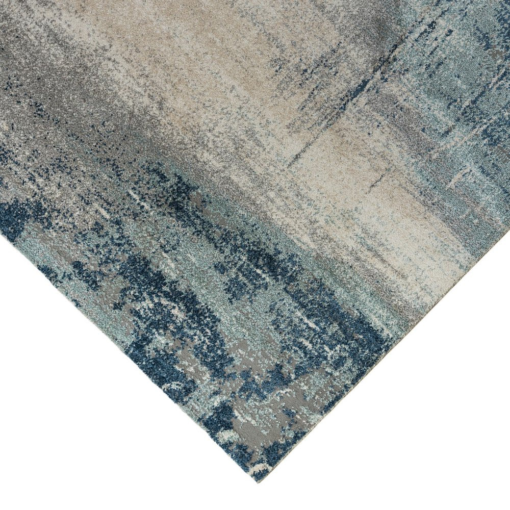 2' X 3' Dark Blue And Gray Abstract Area Rug