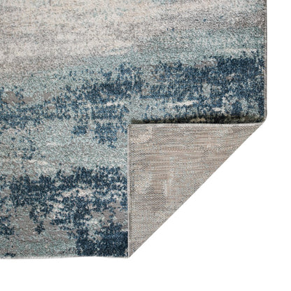 2' X 3' Dark Blue And Gray Abstract Area Rug