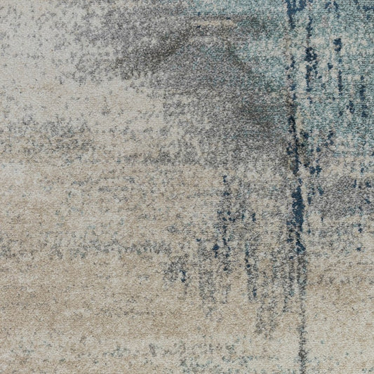 2' X 3' Dark Blue And Gray Abstract Area Rug