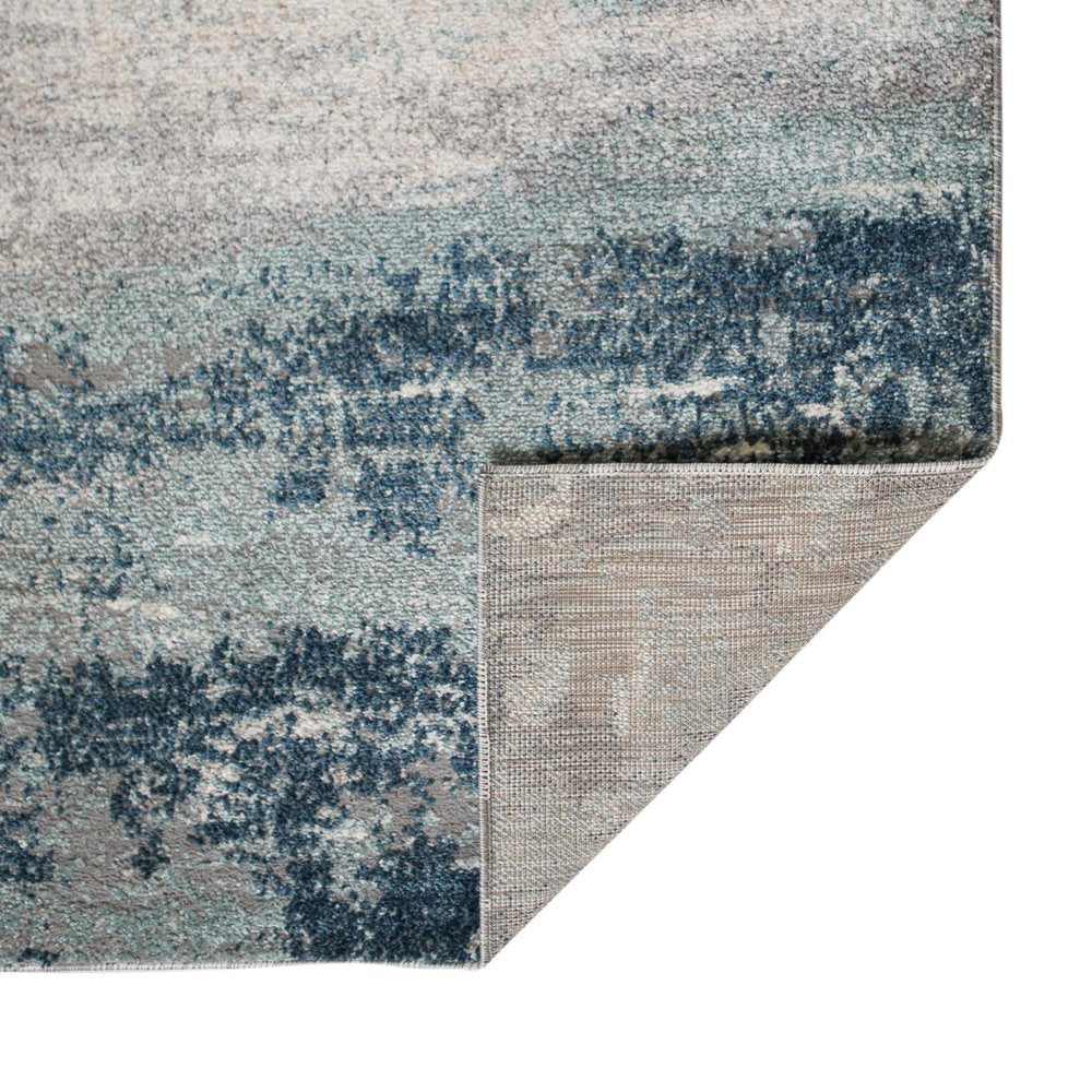 2' X 3' Dark Blue And Gray Abstract Area Rug