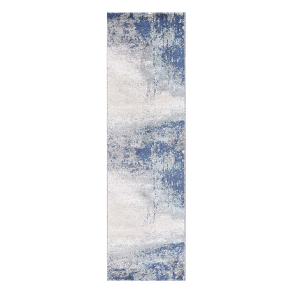 2' X 3' Dark Blue and Gray Abstract Power Loom Area Rug