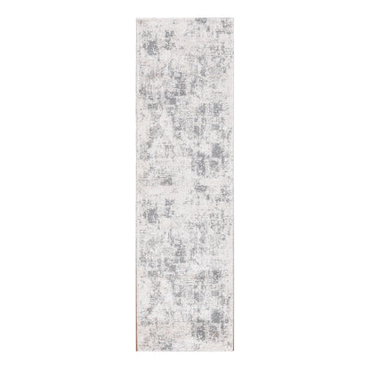 2' X 3' Gray and Beige Abstract Power Loom Area Rug