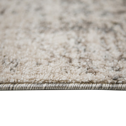 2' X 3' Gray and Beige Abstract Power Loom Area Rug