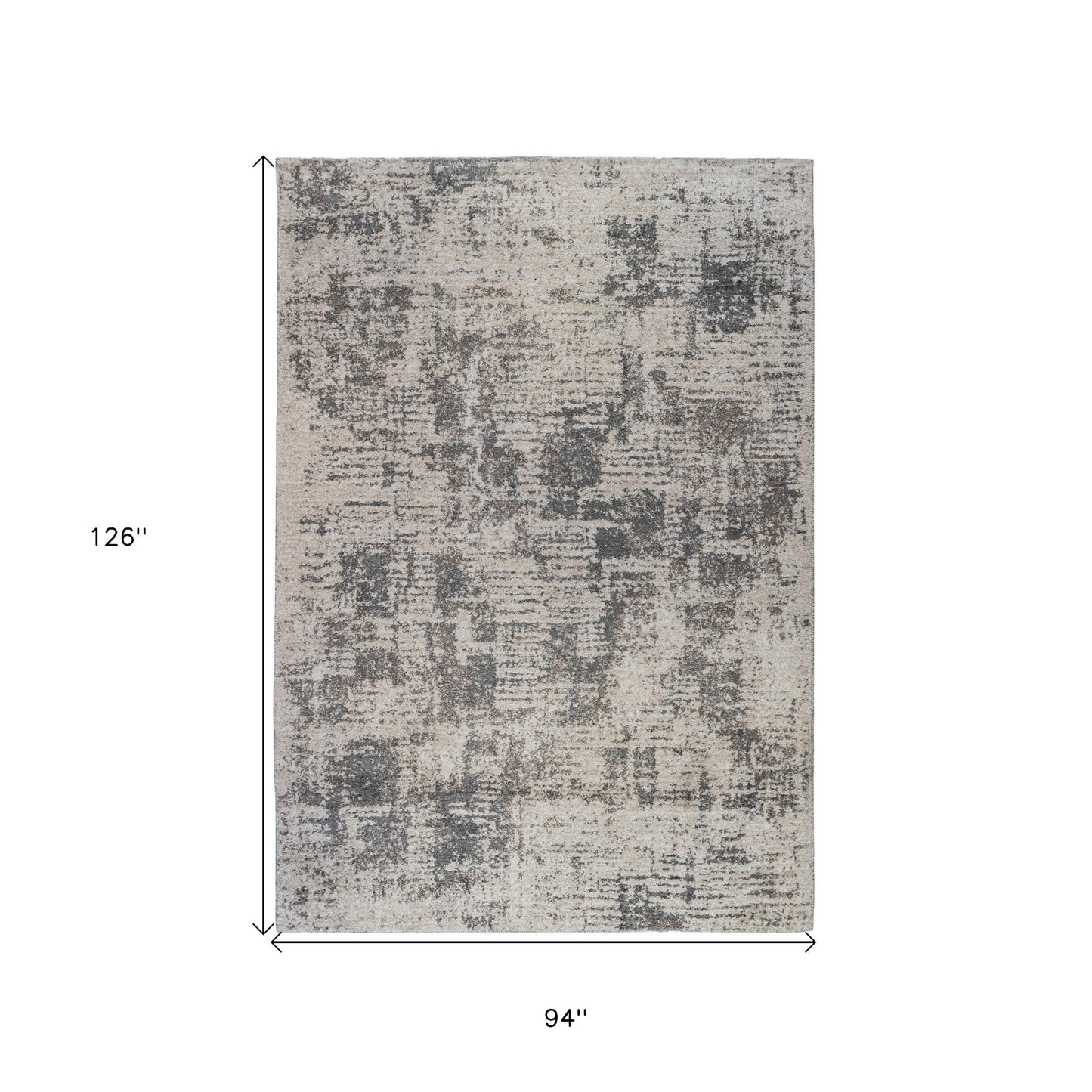 2' X 3' Gray and Beige Abstract Power Loom Area Rug