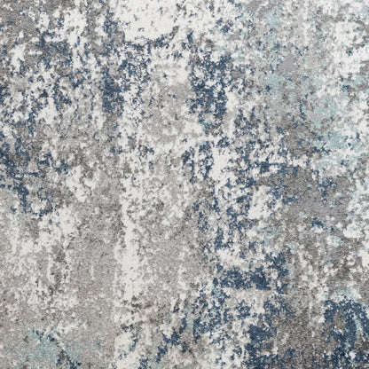 9' X 12' Ivory Blue And Gray Abstract Area Rug