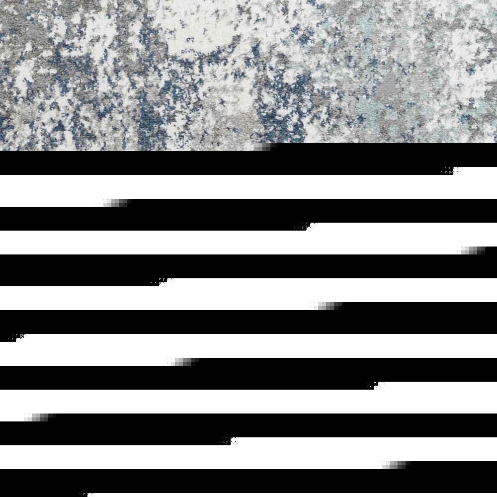 9' X 12' Ivory Blue And Gray Abstract Area Rug