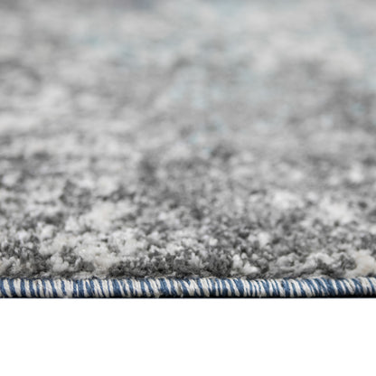 9' X 12' Ivory Blue and Gray Abstract Power Loom Area Rug