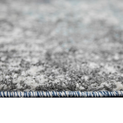 9' X 12' Ivory Blue And Gray Abstract Area Rug