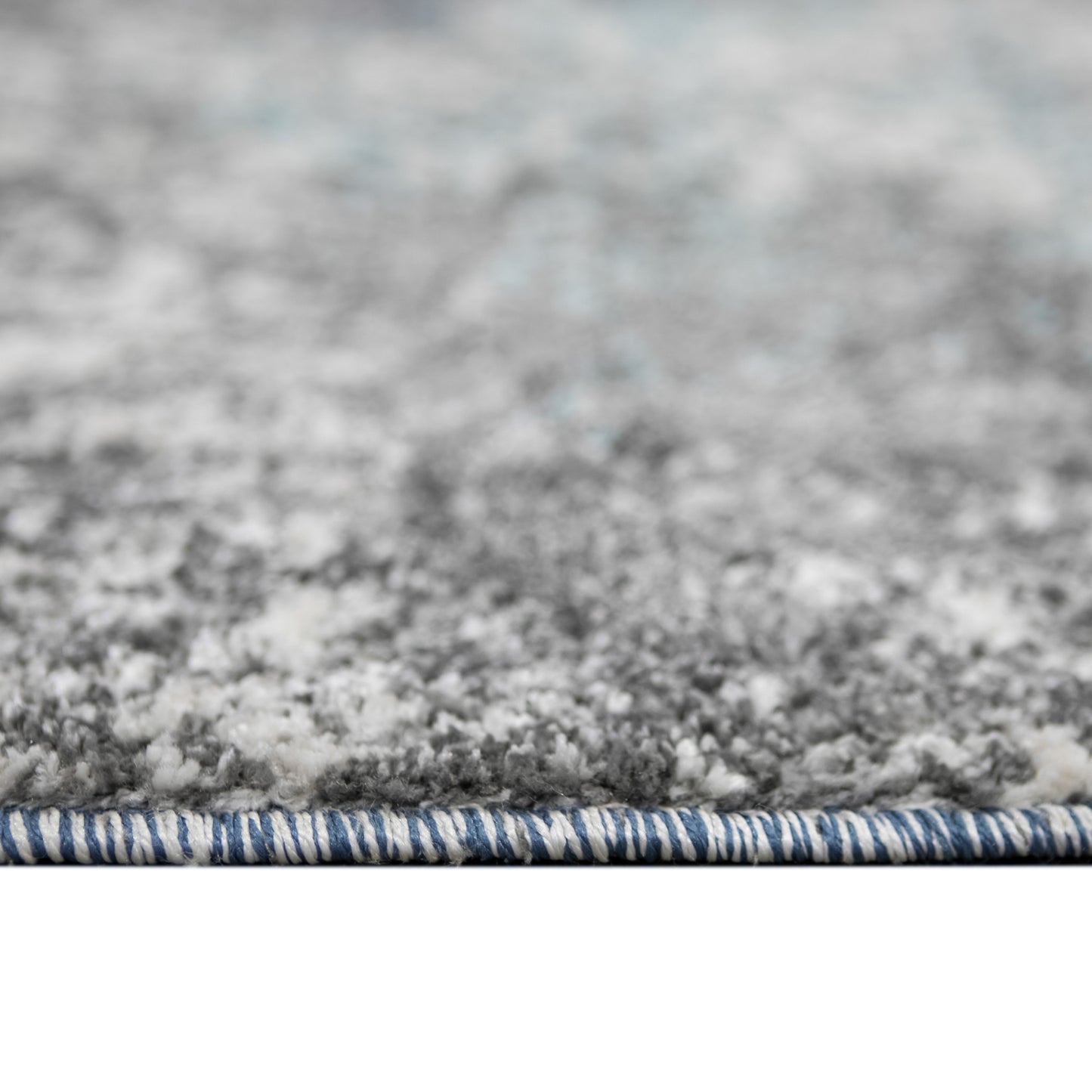 9' X 12' Ivory Blue and Gray Abstract Power Loom Area Rug