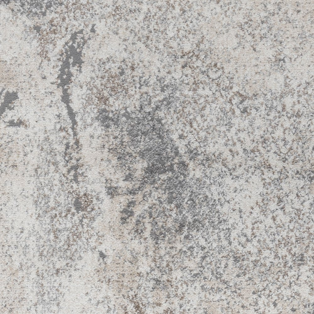 9' X 12' Cream and Gray Abstract Power Loom Area Rug