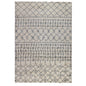 2' X 3' Gray And Ivory Geometric Shag Area Rug