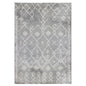 2' X 3' Gray and Ivory Geometric Shag Area Rug