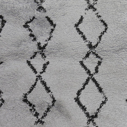 2' X 3' Gray And Black Geometric Shag Area Rug