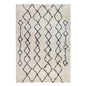 2' X 3' Ivory And Black Geometric Shag Area Rug