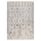 5' X 8' Gray and Ivory Geometric Shag Area Rug