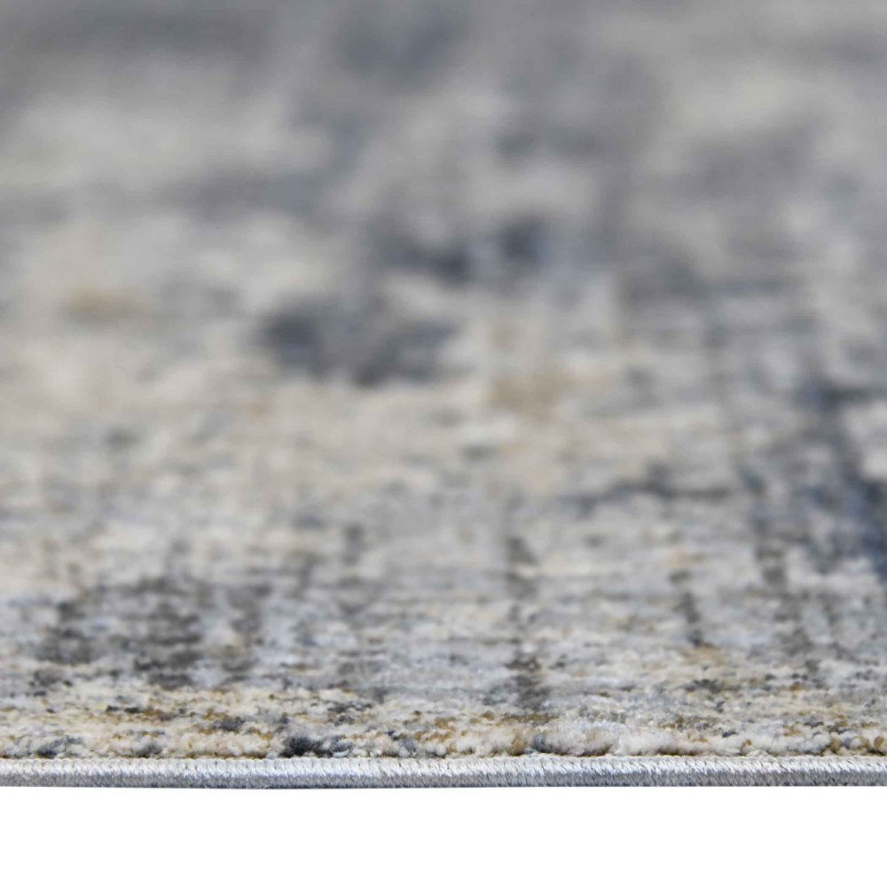 9' X 12' Ivory And Gray Abstract Area Rug