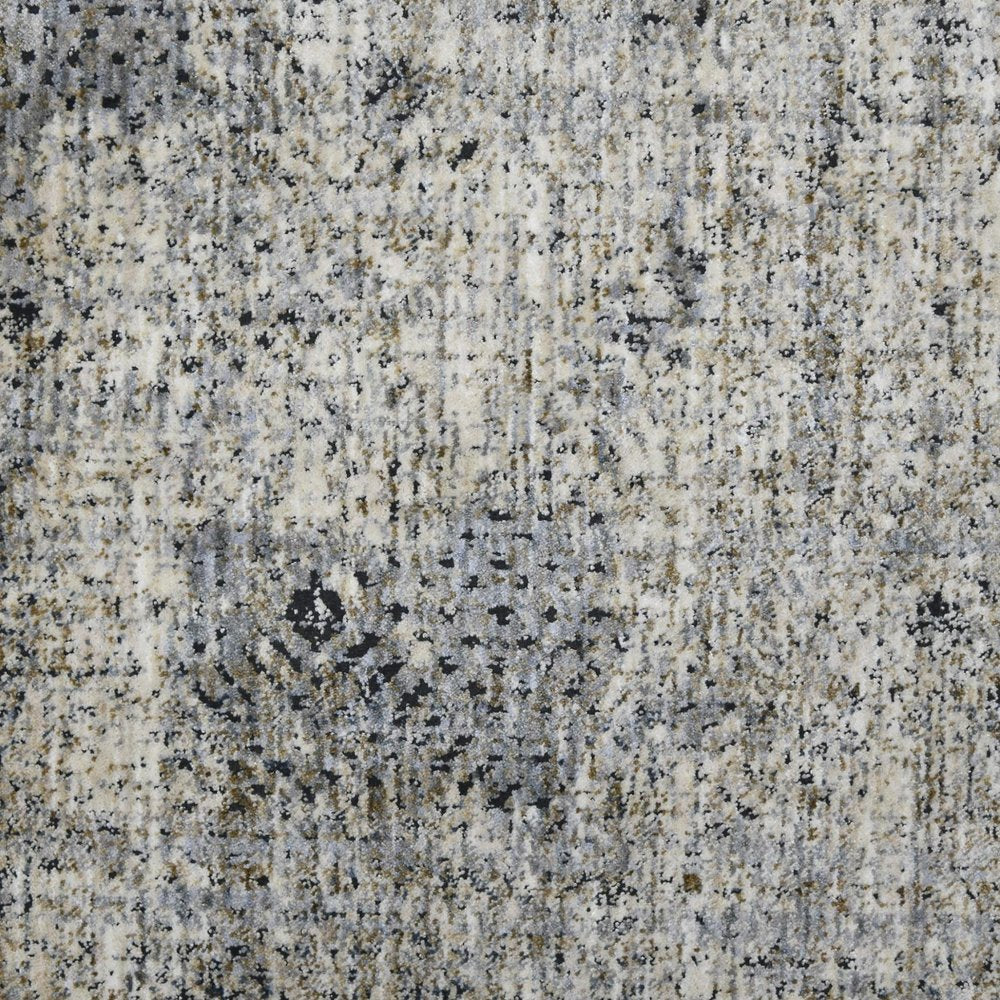 9' X 12' Ivory Black And Gray Abstract Area Rug