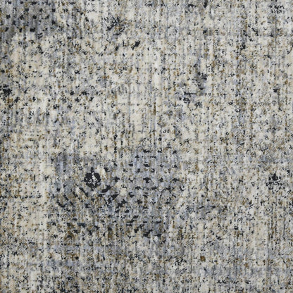 9' X 12' Ivory Black And Gray Abstract Area Rug