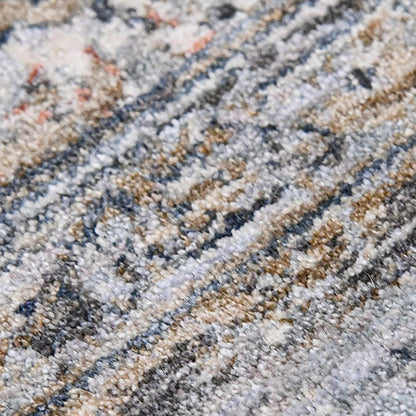 9' X 12' Ivory Blue And Gray Oriental Area Rug