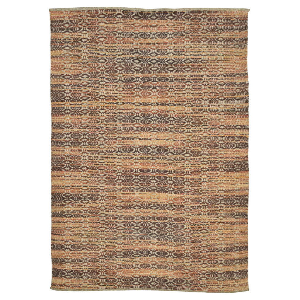 2' X 3' Tan and Red Geometric Flatweave Handmade Area Rug