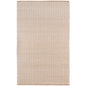 5' X 8' White and Tan Geometric Flatweave Handmade Area Rug