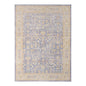 2' X 3' Blue and Yellow Oriental Power Loom Worn Faded Area Rug