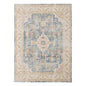2' X 3' Coral And Blue Floral Distressed Area Rug