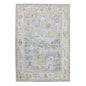 2' X 3' Ivory Blue and Orange Oriental Power Loom Worn Faded Area Rug