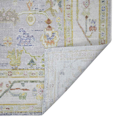 2' X 3' Ivory Blue And Green Floral Distressed Area Rug