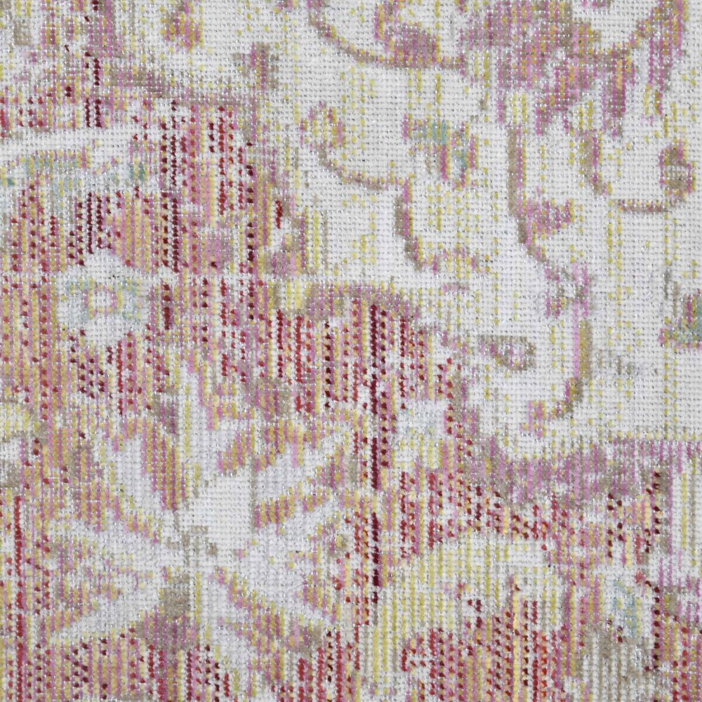 2' X 3' Pink And Gray Medallion Distressed Area Rug