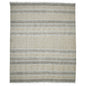 2' X 3' Gray And Brown Striped Flatweave Handmade Distressed Area Rug With Fringe