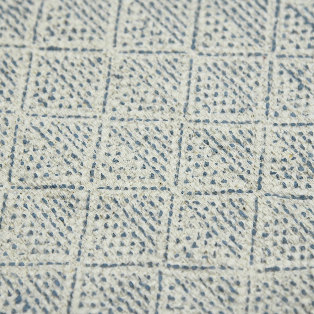 2' X 3' Gray And Blue Geometric Flatweave Handmade Distressed Area Rug With Fringe