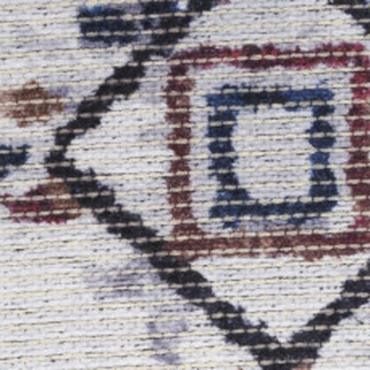 5' X 7' Gray and Brown Geometric Power Loom Washable Area Rug