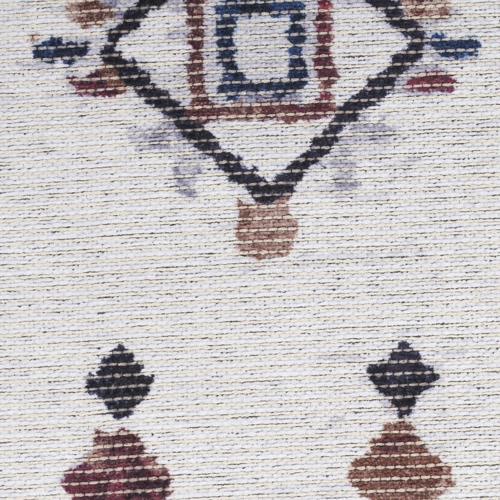 9' X 12' Gray and Brown Geometric Power Loom Washable Area Rug