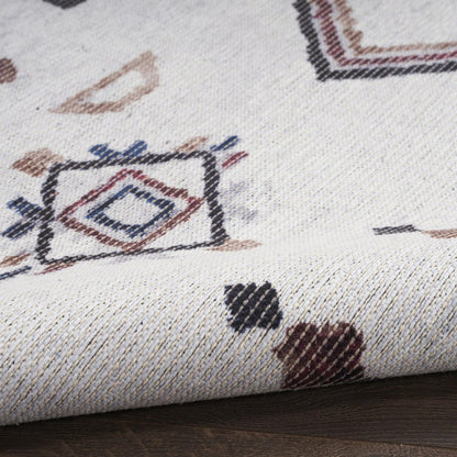 9' X 12' Gray and Brown Geometric Power Loom Washable Area Rug