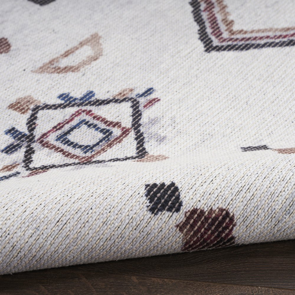 9' X 12' Gray and Brown Geometric Power Loom Washable Area Rug