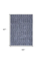 5' X 7' Blue and Ivory Geometric Power Loom Washable Area Rug
