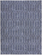 8' X 10' Blue and Ivory Geometric Power Loom Washable Area Rug