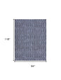 8' X 10' Blue and Ivory Geometric Power Loom Washable Area Rug