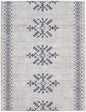 9' X 12' Gray and Ivory Geometric Power Loom Washable Area Rug