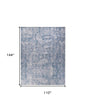 9' X 12' Blue and Gray Geometric Power Loom Washable Area Rug
