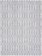 9' X 12' Ivory and Gray Geometric Power Loom Washable Area Rug