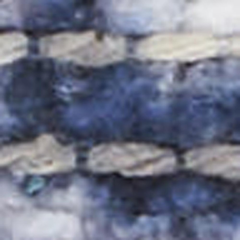 10' Ivory and Blue Oriental Power Loom Washable Runner Rug